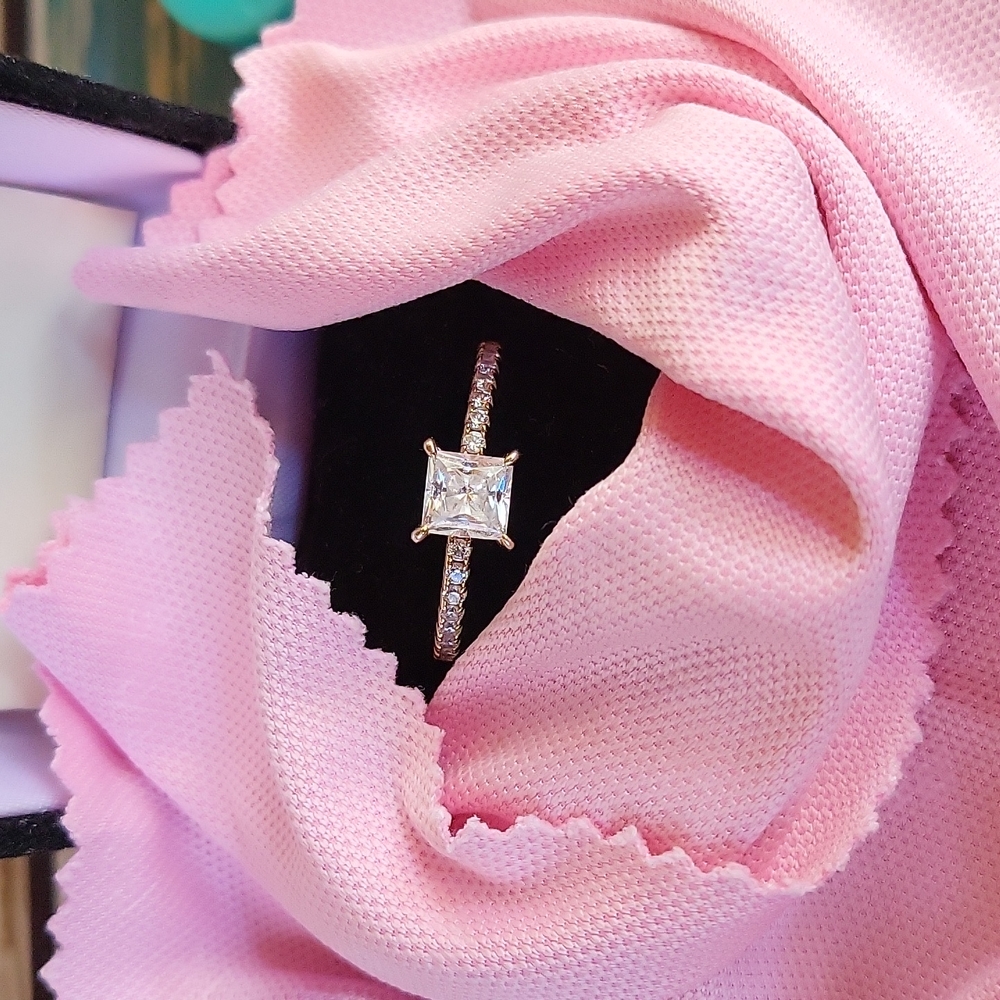 Simulated Princess Cut Diamond Ring - image 1